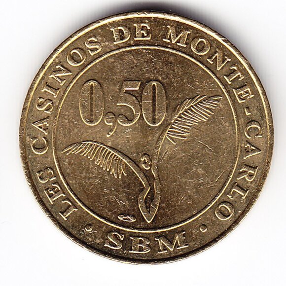Casino De Monte Carlo 0,50 Euro Gaming Token (b94) - Picture 2 of 2